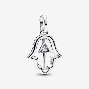 Pandora Hamsa Hand Medallion Charm Argento | 72FMEGBLD