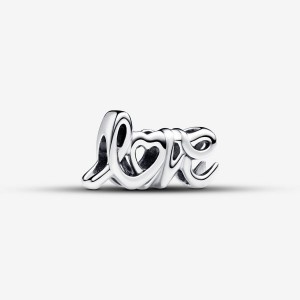 Pandora Handwritten Love Charm Argento | 83DVFTLNX