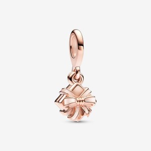 Pandora Happy Birthday Gift Openable Dangle Charm Rosa Oro | 73UYVFKOI