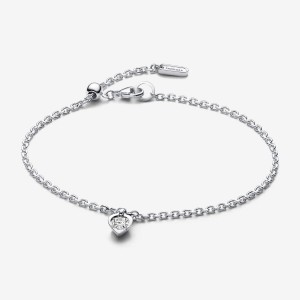 Pandora Heart Chain Bracelet 0.25 carat tw Sterling Silver Argento | 92EMILGZD