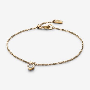 Pandora Heart Chain Bracelet 0.25 carat tw 14k Gold Oro | 21BARPLCJ