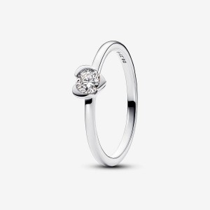 Pandora Heart Ring 0.25 carat tw Sterling Silver Argento | 19DYJUXMN