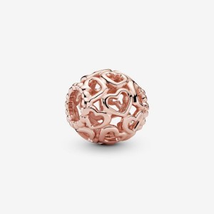 Pandora Hearts All Over Charm Rosa Oro | 91ATZQBXV