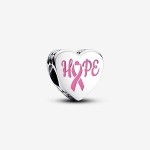 Pandora Hope heart sterling silver charm with pink enamel Argento | 97LNJGHAQ