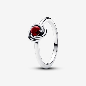 Pandora January Red Eternity Circle Ring Argento | 90YNDIVMR