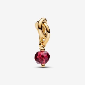 Pandora July True Red Eternity Circle Dangle Charm Oro | 70IGRBLEJ