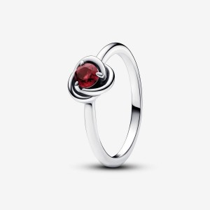 Pandora July True Red Eternity Circle Ring Argento | 20BIGCDEH