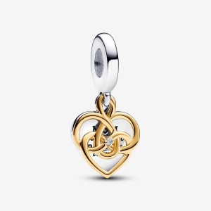 Pandora Lab-grown Diamond Engravable Mom Double Dangle Charm Colorate | 67ZPJFTYV