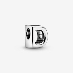 Pandora Letter D Alphabet Charm Argento | 81AVJQING