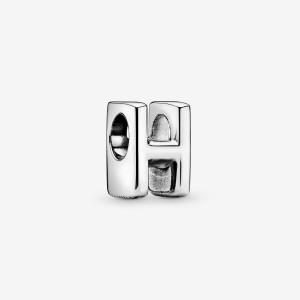 Pandora Letter H Alphabet Charm Argento | 85MXWIFLY