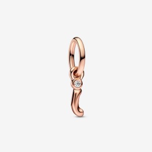 Pandora Letter I Script Alphabet Dangle Charm Rosa Oro | 36KYVHWDI