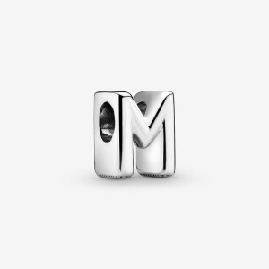 Pandora Letter M Alphabet Charm Argento | 78CITBPHY