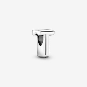Pandora Letter T Alphabet Charm Argento | 90ZUTIGVM