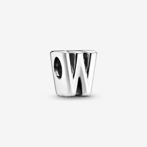 Pandora Letter W Alphabet Charm Argento | 09HTRNXOC