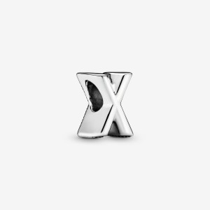 Pandora Letter X Alphabet Charm Argento | 72IVPLYBO