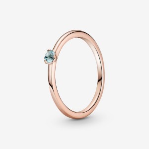 Pandora Light Blue Solitaire Ring Rosa Oro | 14AGICOZH