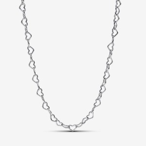 Pandora Linked Hearts Collier Necklace Argento | 98SIWZVPT