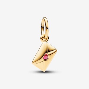 Pandora Love Letter Envelope Dangle Charm Oro | 26GCJIZLK