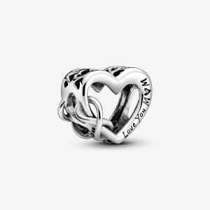 Pandora Love You Mom Infinity Heart Charm Argento | 75YNFVPSZ