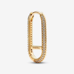 Pandora ME Extended Pave Link Single Earring Oro | 48GBOIPAU