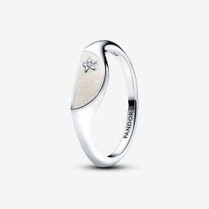 Pandora ME Halved Enamel Signet Ring Argento | 34DOVBTXA