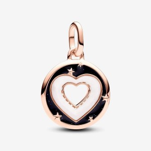 Pandora ME Hearts Medallion Charm Rosa Oro | 02PCSWMGD