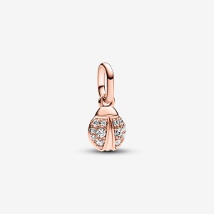 Pandora ME Lucky Ladybird Mini Dangle Charm Rosa Oro | 87UVSMKOC