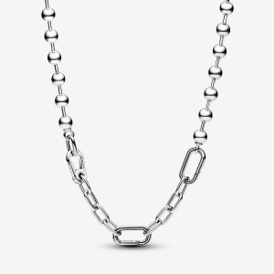 Pandora ME Metal Bead & Link Chain Necklace Argento | 95VZUFNRP