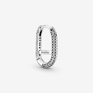 Pandora ME Pave Link Earring Argento | 06IERKFLS