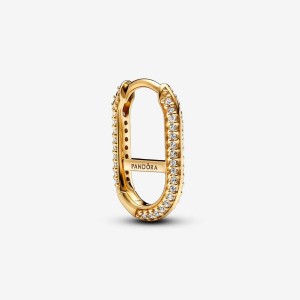 Pandora ME Pave Link Earring Oro | 94GCRDNJU