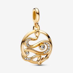Pandora ME Pave Snake Medallion Charm Oro | 34NHYMZPR