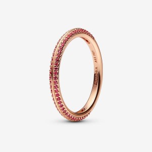 Pandora ME Red Pave Ring Rosa Oro | 57KCNVRPE