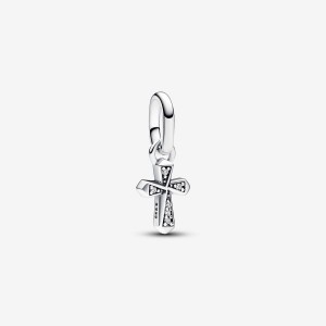 Pandora ME Sparkling Cross Mini Dangle Charm Argento | 07LQDOMHY