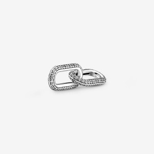 Pandora ME Styling Pave Double Link Argento | 86PACRFJW