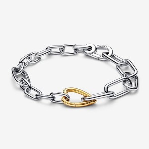 Pandora ME Two-tone Heart Openable Link Chain Bracelet Colorate | 71MBNYKDH