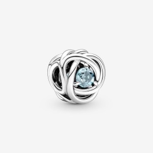 Pandora March Sea Aqua Blue Eternity Circle Charm Argento | 73OIDHVYT