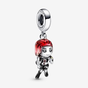 Pandora Marvel The Avengers Black Widow Dangle Charm Argento | 07RPGWCXT