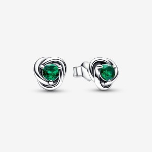Pandora May Birthstone Eternity Circle Stud Earrings Argento | 95TWPFNZE