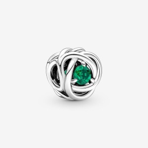 Pandora May Green Eternity Circle Charm Argento | 92TQAGBHO