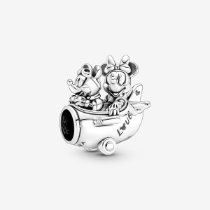 Pandora Mickey Mouse Airplane Charm Argento | 95ITANVCX