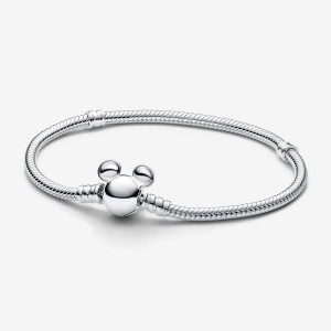 Pandora Mickey Mouse Clasp Moments Snake Chain Bracelet Argento | 61LBOXSYE