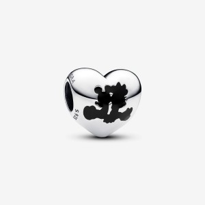 Pandora Mickey Mouse Heart Charm Argento | 87UYPZNEL