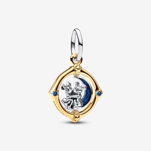 Pandora Mickey Mouse Two-tone Spinning Moon Dangle Charm Colorate | 34QMLTAEZ