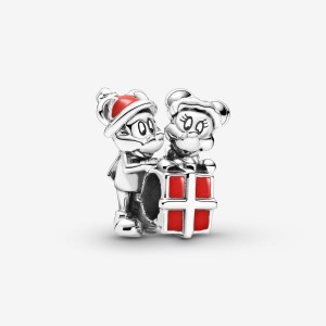 Pandora Mickey Mouse and Minnie Mouse Present Charm Argento | 81MVWXHGC