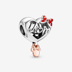 Pandora Minnie Mouse Mom Heart Charm Colorate | 29RWJEKAQ