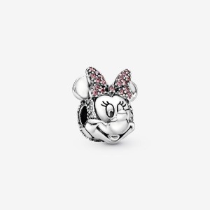Pandora Minnie Mouse Pink Pave Bow Clip Charm Argento | 64HSGDAQL