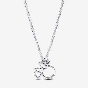 Pandora Minnie Mouse Silhouette Collier Necklace Argento | 71ITUGMVZ