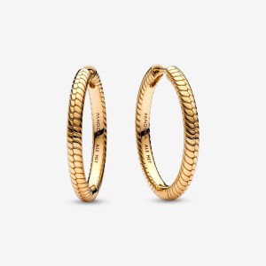 Pandora Moments Charm Hoop Earrings Oro | 62MAEFIDX