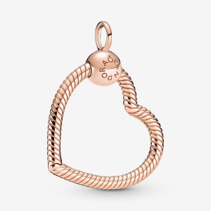 Pandora Moments Heart Charm Pendant Rosa Oro | 28JKNCEOH