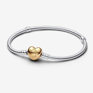 Pandora Moments Heart Clasp Snake Chain Bracelet Colorate | 79ZBUHNOC